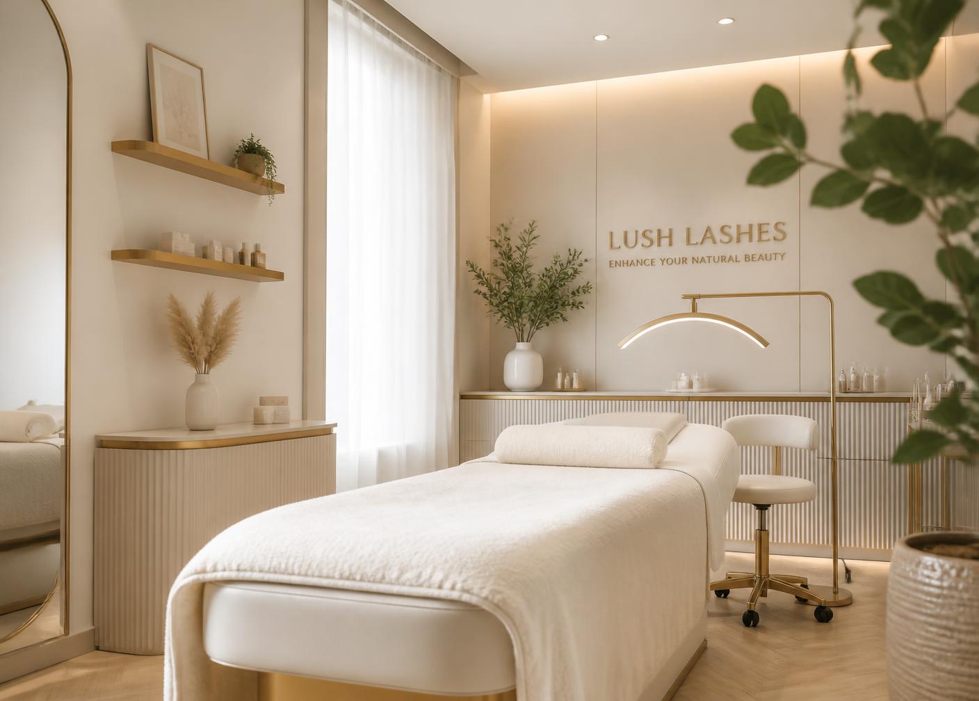 Interior of the lash studio treatment room